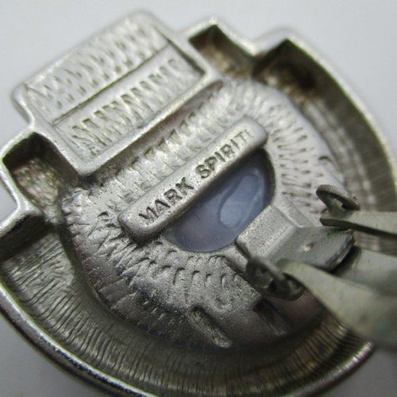 Mark Spirito blue lace agate clip earrings - Picture 2 of 5